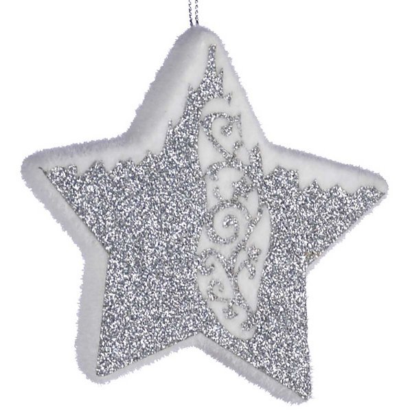 Χριστουγεννιάτικο Αστέρι με Ασημί Στρας (10cm)